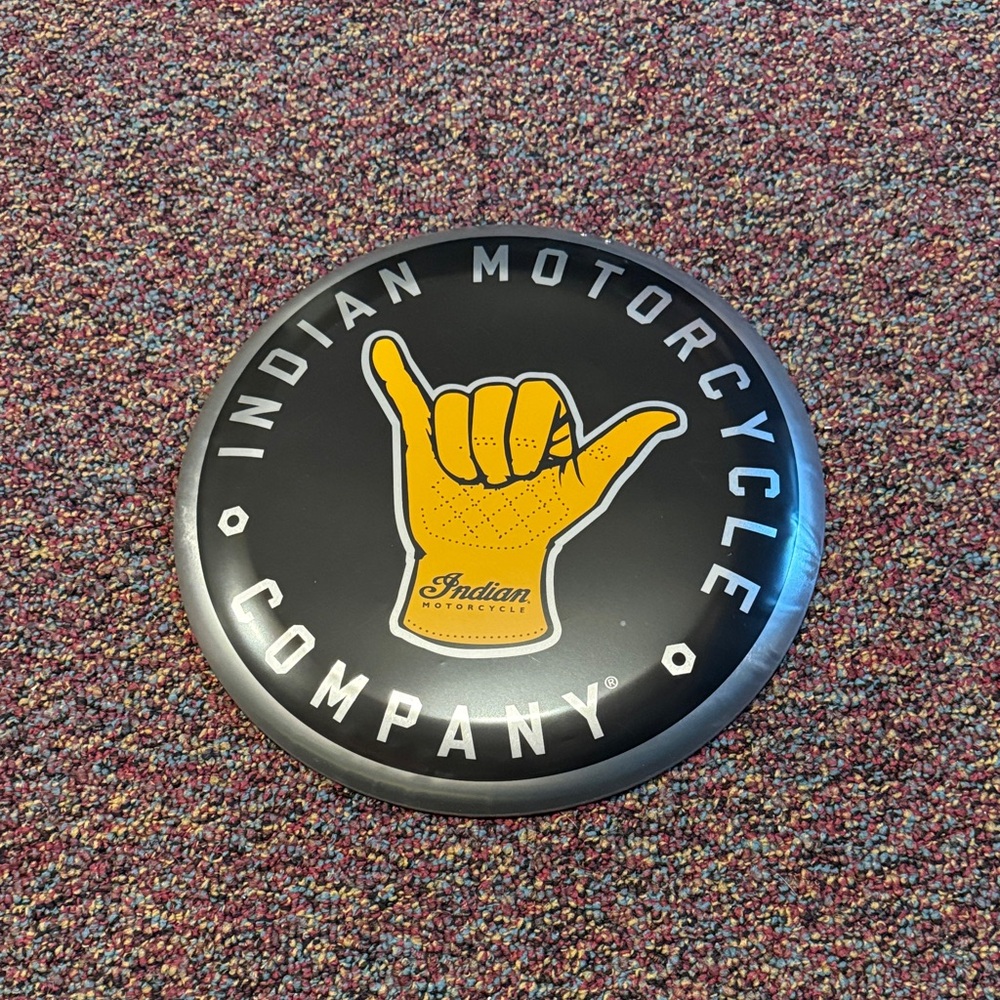 Indian Motorcycle Company Black & Yellow Wall Sign
